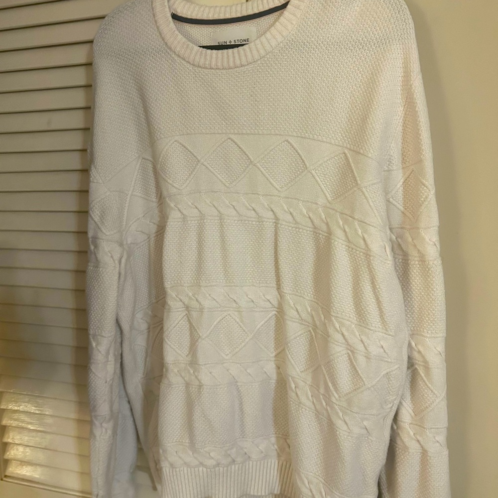Men’s Cream Knit Sweater XL